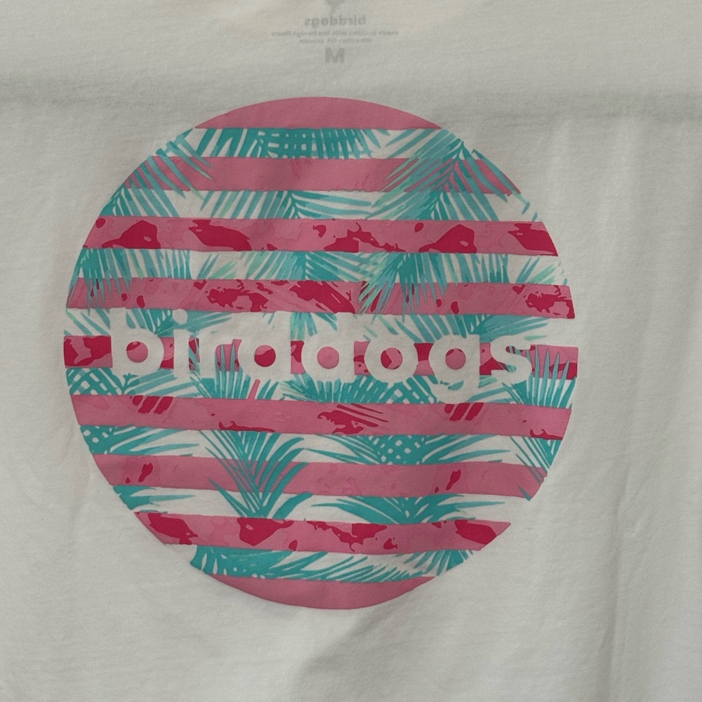 Birddogs White Tee with Pink Accent